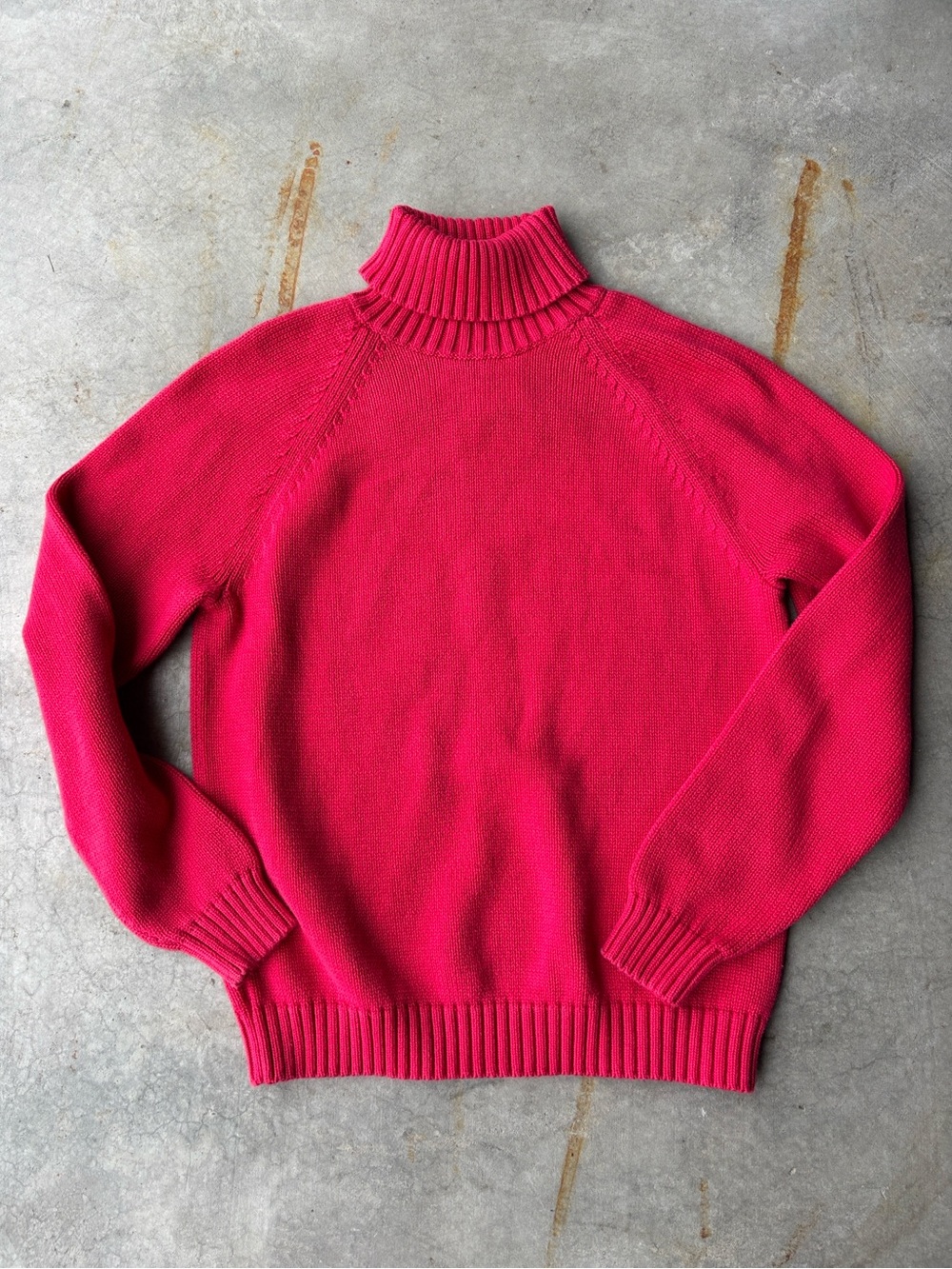 Lands’ End Vintage Red Turtleneck Sweater 90s Preppy Academia Old Money